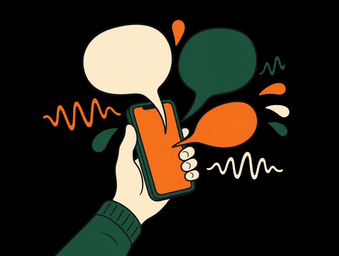 Illustration of someone talking to Colyap on the phone